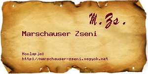 Marschauser Zseni névjegykártya